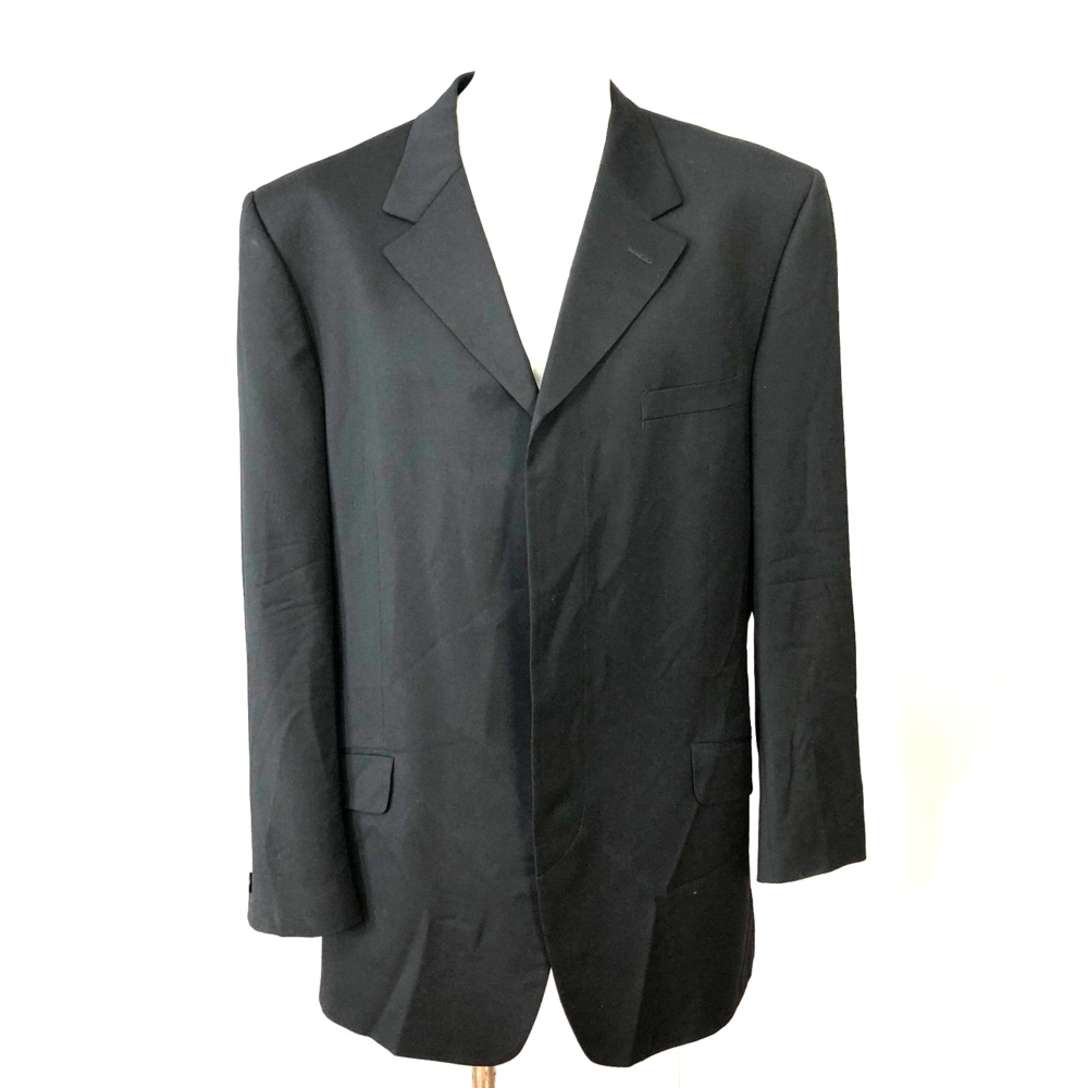 Versace Classic V2 100% Wool EUR 58 US 48 4Button Blazer Sport Coat Jacket Black